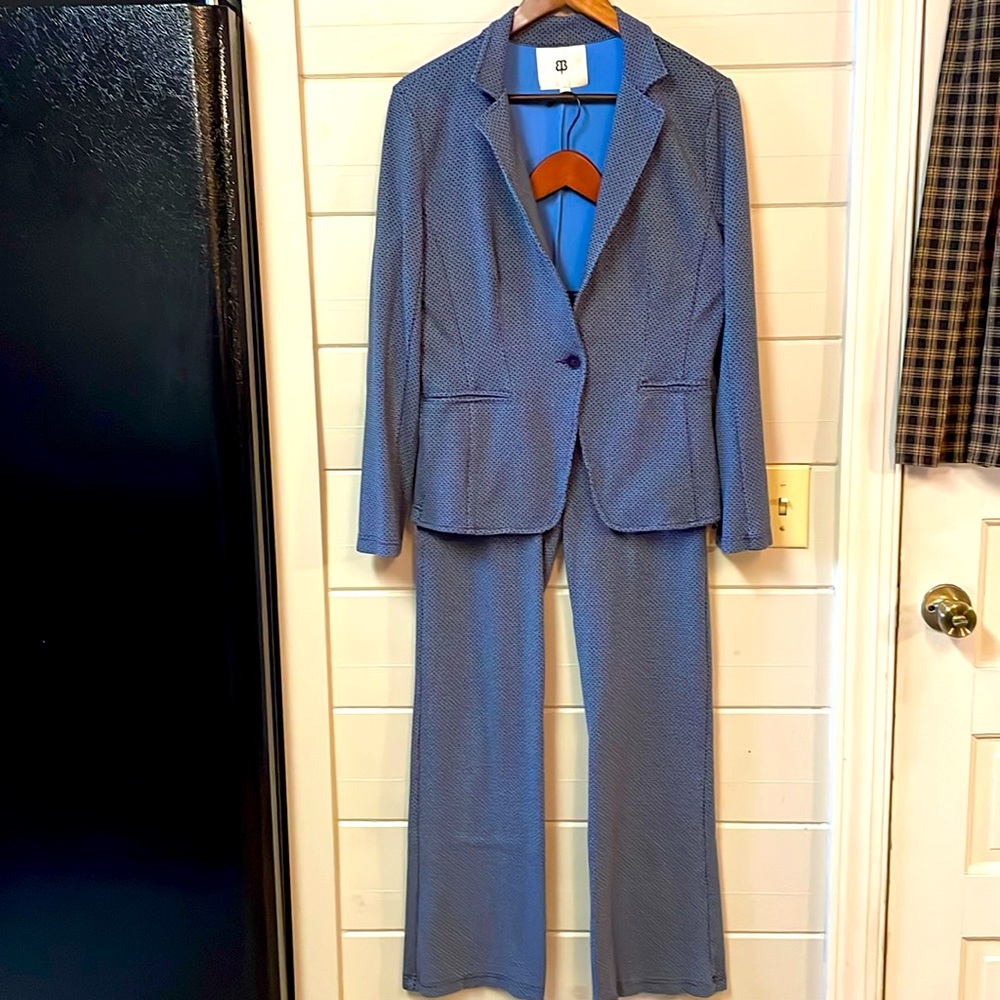 Betabrand Blue Textured Pantsuit